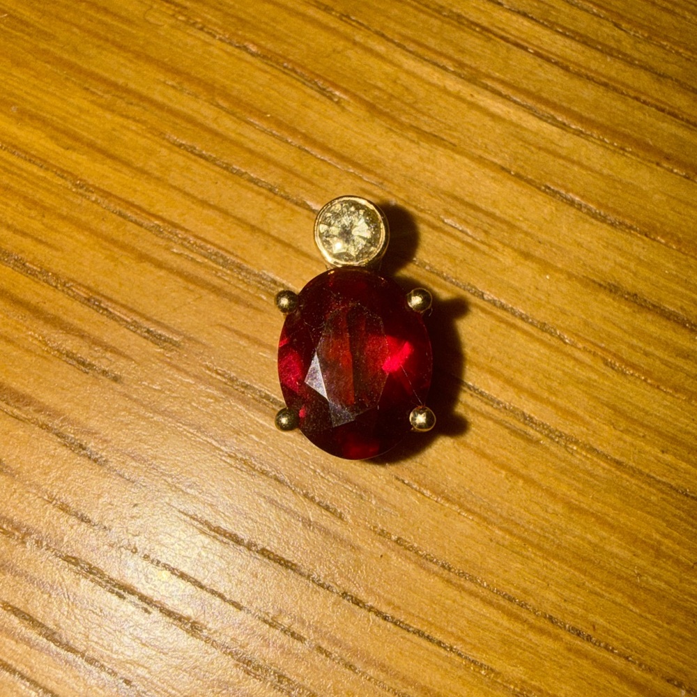 14K Gold Rhodolite Garnet & Diamond Pendant – 2.58 Carats - Picture 8 of 17